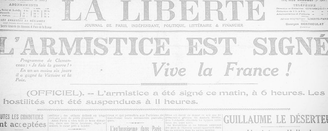 L'Armistice et la quête pour la paix entre les nations/ O Armistício e a busca pela paz entre as nações.