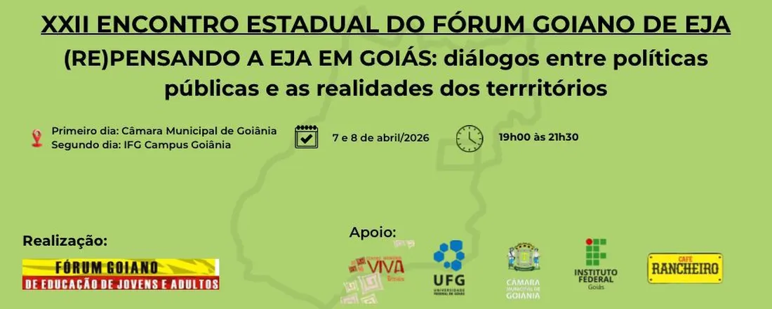 Participe do XXII Encontro Estadual do Fórum Goiano de EJA