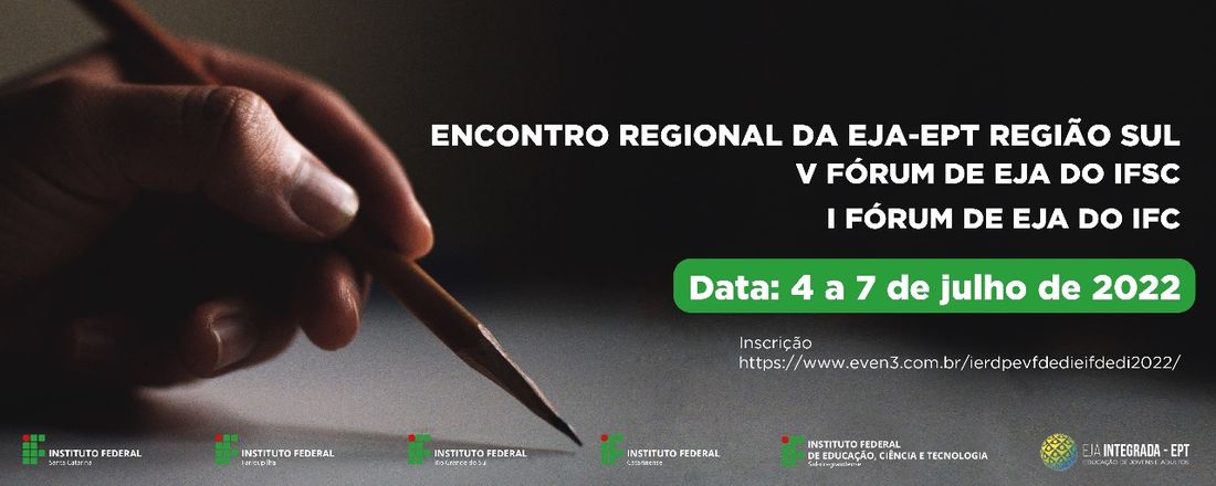 Bem-vindo ao Encontro Regional da EJA-EPT Região Sul.