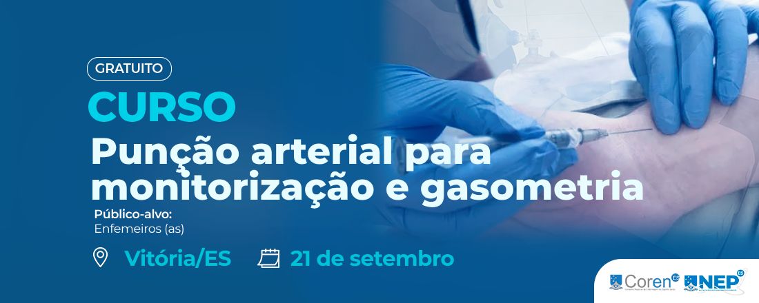 Punção Arterial para Monitorização e Gasometria - Vitória/ES