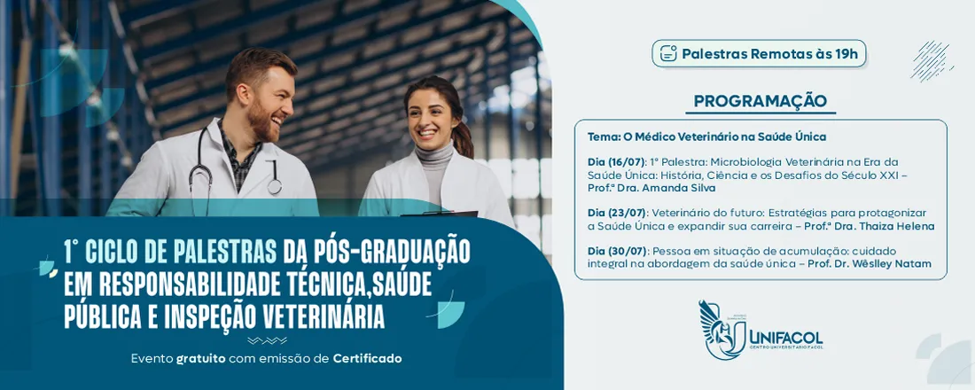Palestra: Microbiologia Veterinária na Era da Saúde Única: História, Ciência e os Desafios do Século XXI