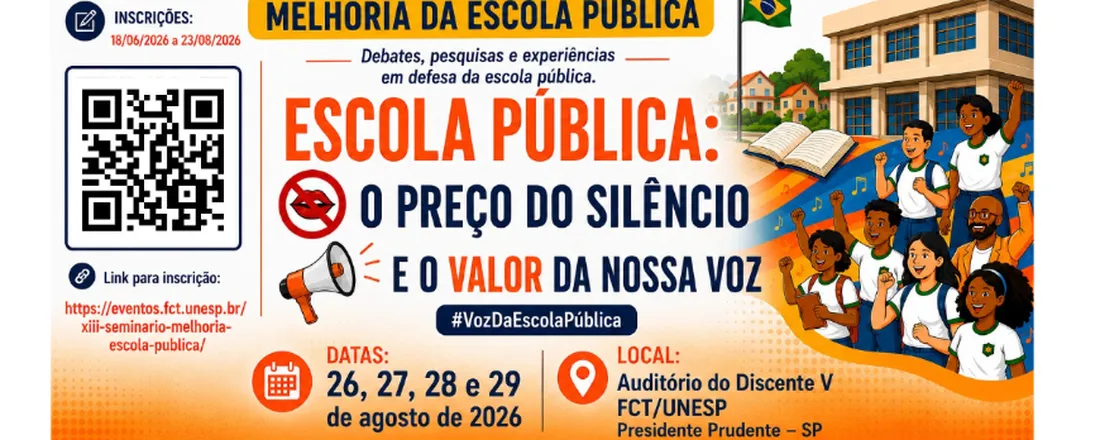 XIII Seminário Melhoria da Escola Pública: "Escola Pública: O preço do silêncio e o valor da nossa voz"