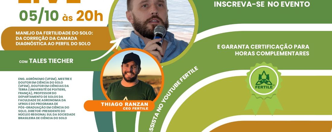 WEBINAR GRÁTIS - Manejo da Fertilidade do Solo: Da Correção da Camada Diagnóstica ao Perfil do Solo